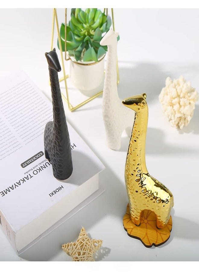 Insiswiner Small Animal Statues Black Giraffe Ceramic Home Decor Collectible Figurines for Shelf Desk Ornaments Living Room Bedroom Office Desktop Cabinets Decoration - Image 2